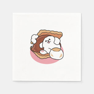 Serviette En Papier Drôle Chien et S'more Design - Kawaii Pet Lover Pu