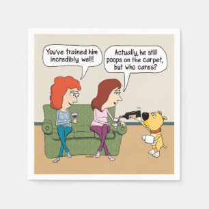 Serviette En Papier Drôle Chien Pourrissant Du Vin Quand Il Ne Poophe 