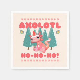 Serviette En Papier Drôle de Joyeux Noël Axolotl Ho-Ho-Ho !