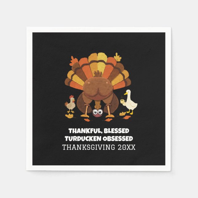 Serviette En Papier Drôle de turducken de Thanksgiving (Devant)