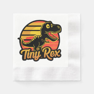 Serviette En Papier Drôle Dinosaure Vintage Trex au coucher du soleil