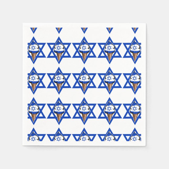 Serviette En Papier Drôle drapeau israélien glace (Devant)