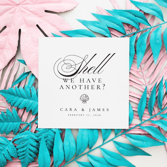 Serviette En Papier Drôle Drink Beach Shell Cocktail Mariage (Créateur téléchargé)