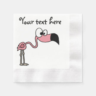 Serviette En Papier Drôle Flamant rose rose dessin d'oiseau