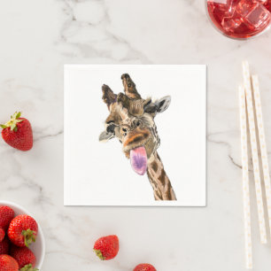 Serviette En Papier Drôle Giraffe serviettes sourire
