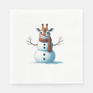 Serviette En Papier Drôle Giraffe Snowman Scarf Noël Femme Hommes