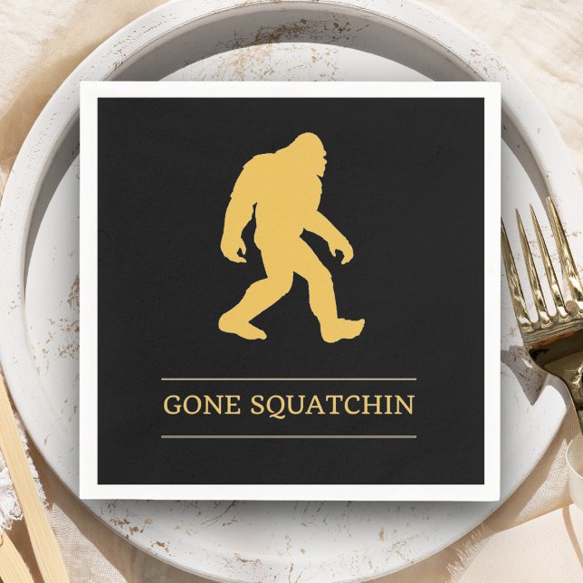 Serviette En Papier Drôle gros pied est parti squatchin Sasquatch (Créateur téléchargé)