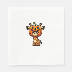 Serviette En Papier Drôle Halloween Citrouille Giraffe Automne Casque