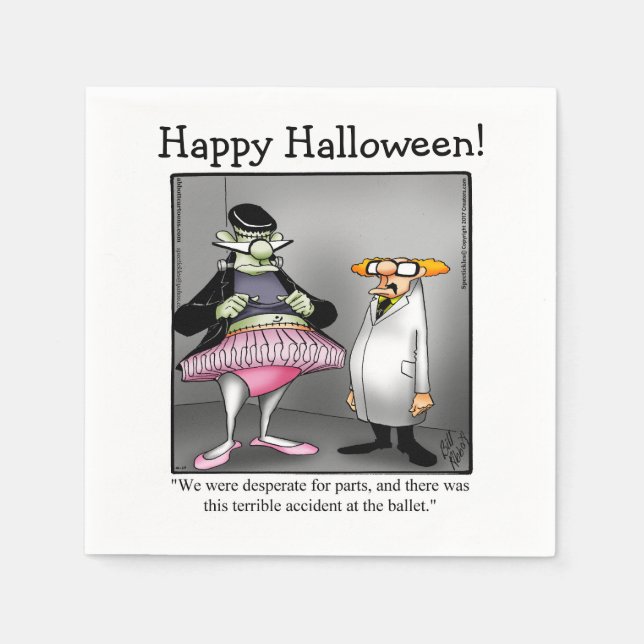 Serviette En Papier Drôle Halloween Humour Cocktail Napkins (Devant)