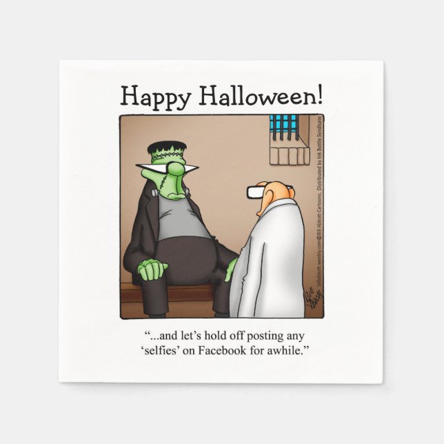 Serviette En Papier Drôle Halloween Humour Cocktail Napkins (Devant)