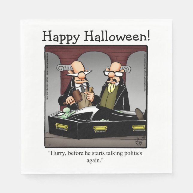 Serviette En Papier Drôle Halloween Humour déjeuner serviettes (Devant)