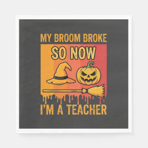 Serviette En Papier Drôle Halloween Professeur Mon Balai Cassa Sorcièr