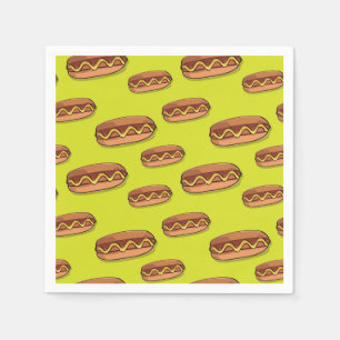 Serviette En Papier Drôle Hot Dog Conception alimentaire