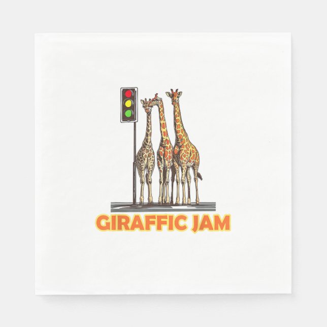 Serviette En Papier Drôle Jam de la Giraffe de Pun (Devant)