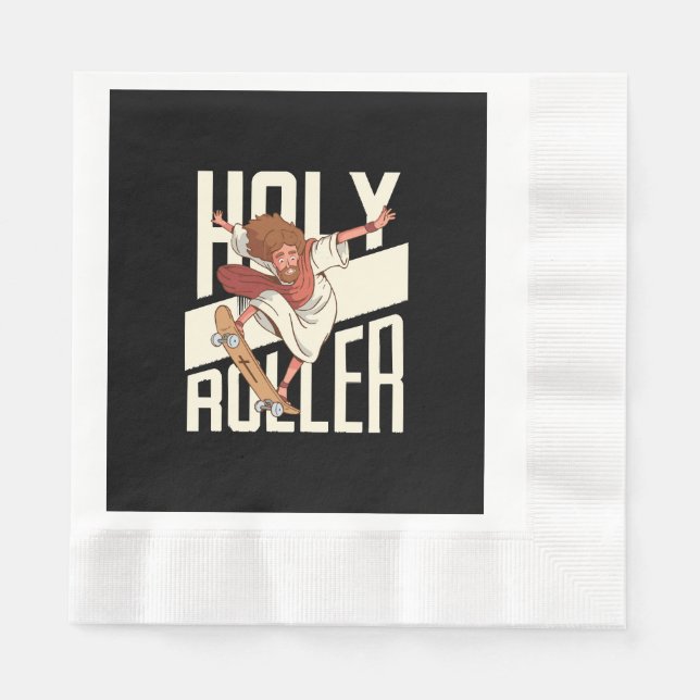 Serviette En Papier Drôle Jésus skateboard holy roller (Devant)