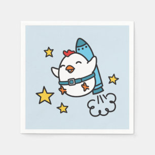 Serviette En Papier Drôle Jetpack Conception de poulet