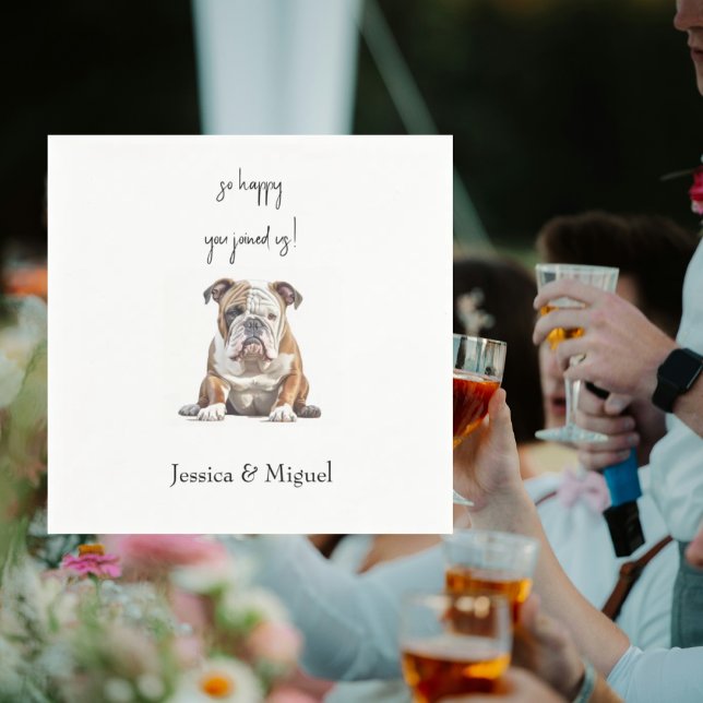 Serviette En Papier Drôle Mariage Animaux de compagnie Cocktail II (Créateur téléchargé)