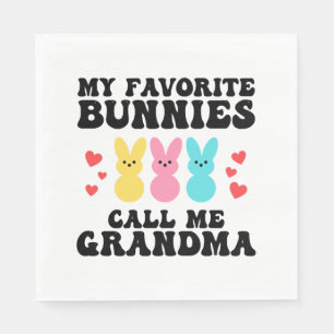 Serviette En Papier Drôle Mes lapins Favoris Appelez-Moi Grand-Mère