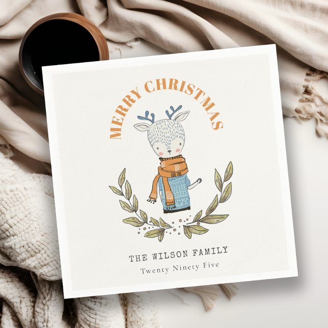 Serviette En Papier Drôle mignon Doux moche Reindeer feuilleté Noël (Créateur téléchargé)