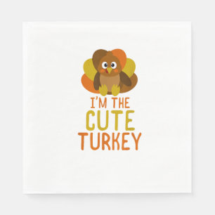Serviette En Papier Drôle mignon Famille Turquie qui correspond Thanks