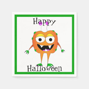 Serviette En Papier Drôle, Monstre, Halloween