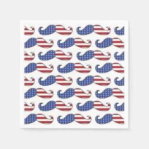Serviette En Papier Drôle Motif de Moustache patriotique