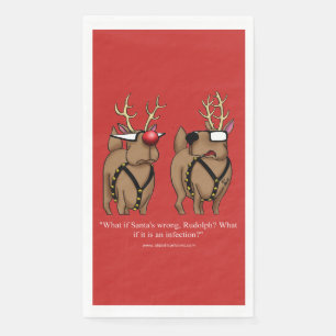 Serviette En Papier Drôle Noël Reindeer serviettes de toilette invités
