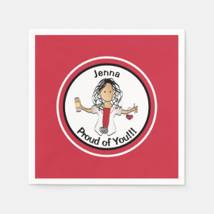 Serviette En Papier Drôle Nom personnalisé Infirmière Graduation servi