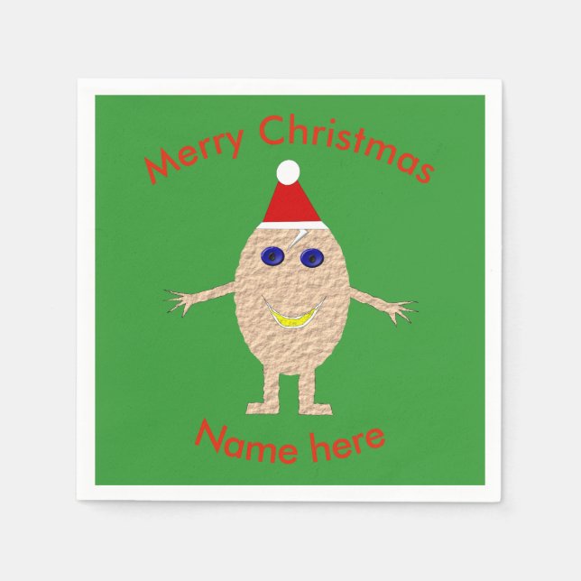Serviette En Papier Drôle Papier de Noël serviettes (Devant)