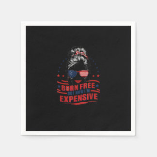 Serviette En Papier Drôle Patriotique Femme Née Libre Mais Maintenant
