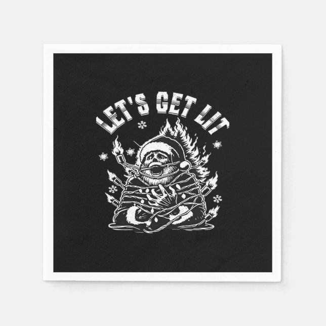 Serviette En Papier Drôle Père Noël, lit Classic (Devant)