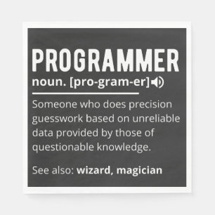 Serviette En Papier Drôle Programmer Code Développeur Définition