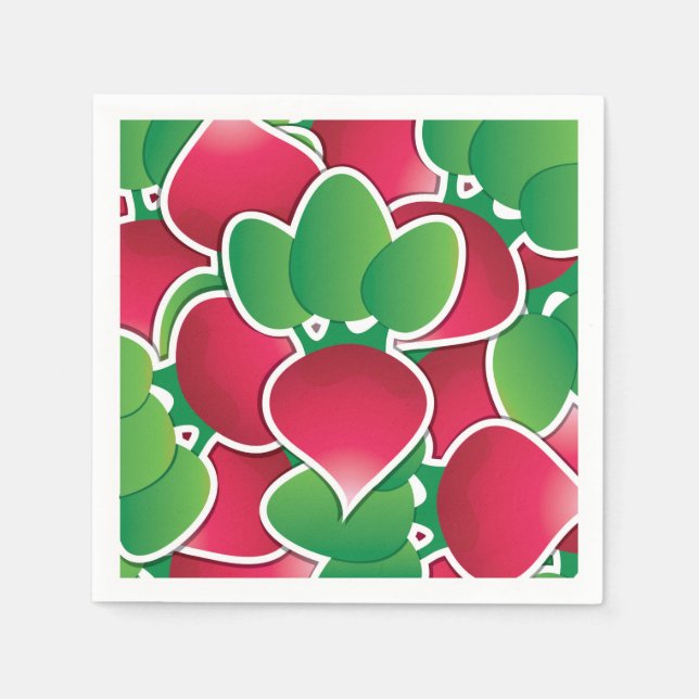 Serviette En Papier Drôle radis (Devant)