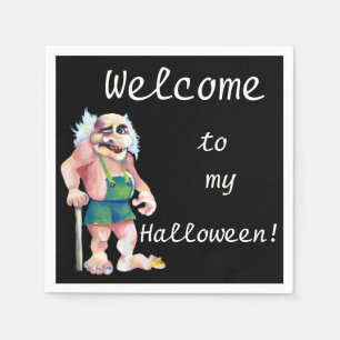 Serviette En Papier Drôle Ridicule Humoristique Scandinave Ogre