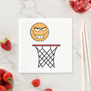 Serviette En Papier Drôle souriant Basketball visage Dunking