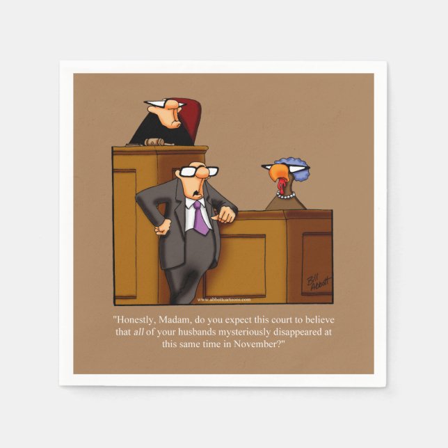 Serviette En Papier Drôle Thanksgiving Humour Cocktail Napkins (Devant)