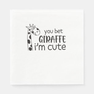 Serviette En Papier Drôle Tu paris Giraffe Je suis mignonne - Giraffe