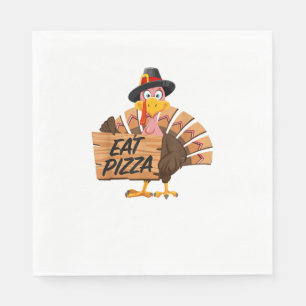 Serviette En Papier Drôle Turquie Thanksgiving Manger Pizza Vegan Pilg