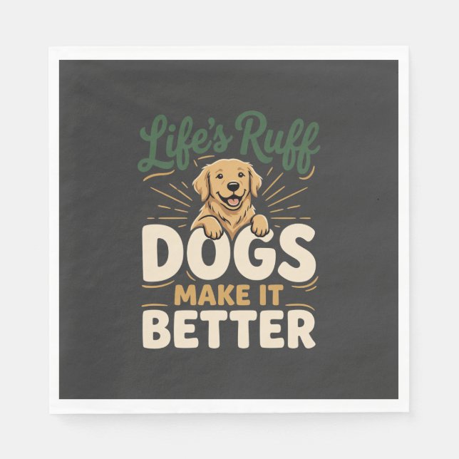 Serviette En Papier Drôles Chiens Rendent Ça Meilleur (Devant)