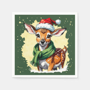 Serviette En Papier Drôles d'animaux: Spécial Noël - Faon 1