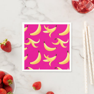 Serviette En Papier Drôles de faveurs de fête à la banane rétro éditab