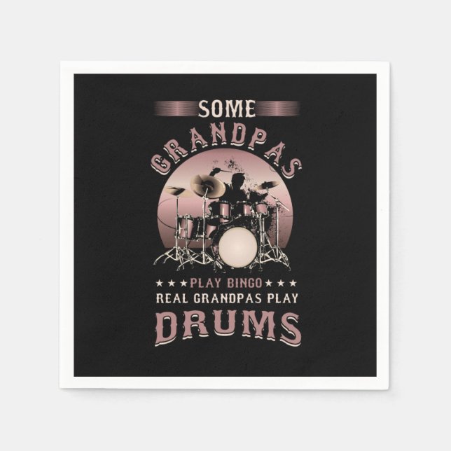 Serviette En Papier Drummers Amateurs de musique Drumming Musiciens Re (Devant)