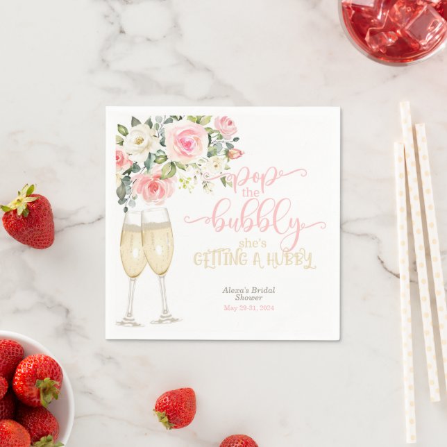 Serviette En Papier Du champagne, elle se marie (En situation)