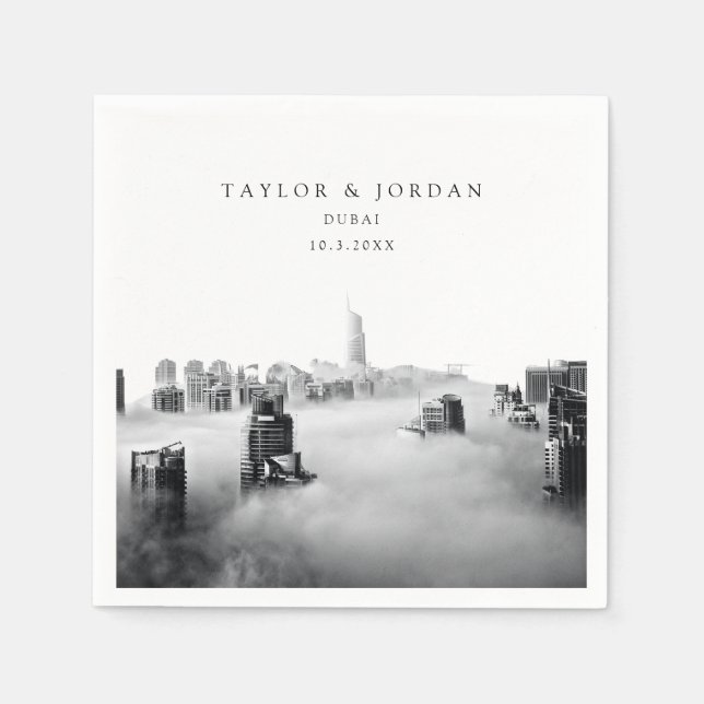 Serviette En Papier Dubaï Mariage Photo personnalisée Cocktail serviet (Devant)