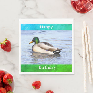 Serviette En Papier Duck Photo Birthday Napkins