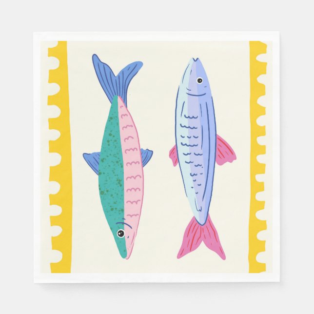 Serviette En Papier Duo de sardines (Devant)