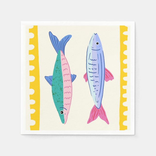 Serviette En Papier Duo de sardines (Devant)