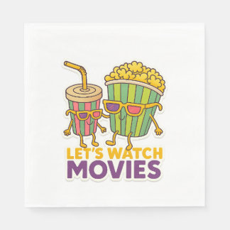Serviette En Papier Duo Popcorn & Soda – Ambiance Soirée Cinéma