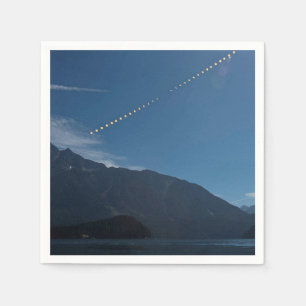 Serviette En Papier Durée totale de la montagne d'éclipse solaire