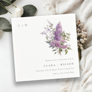 Serviette En Papier Dusky Lilac Aquarelle Cottage Mariage floral